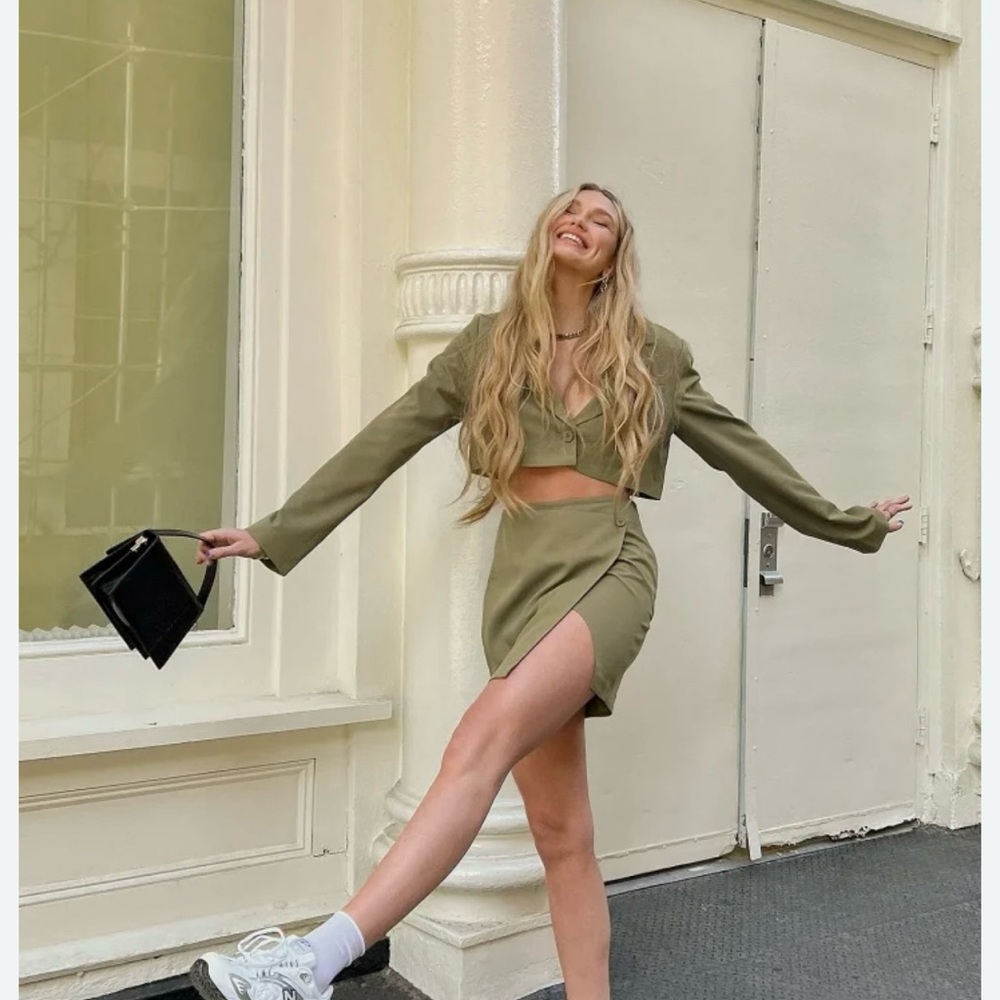 NAKD x Romee Strijid Olive Green Women's Skirt Set